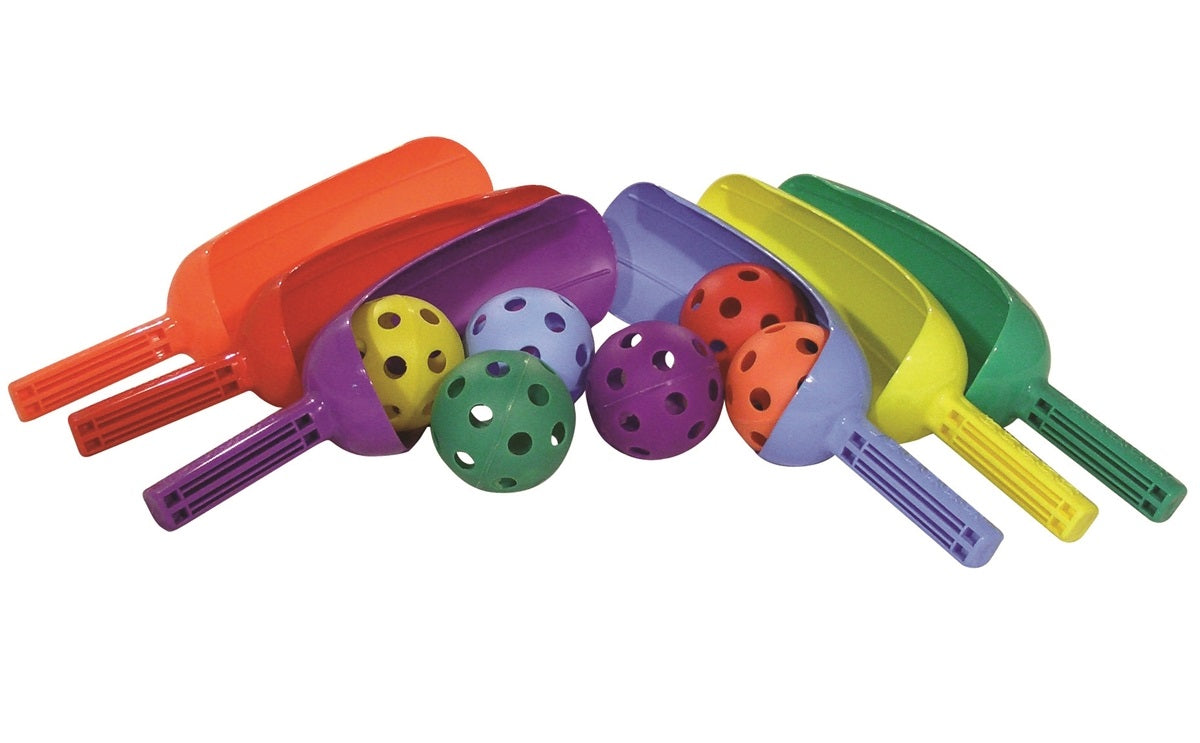 lāpstiņu un bumbu komplekts