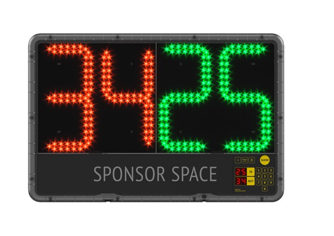 Elektroniskais spēlētāju maiņas tablo divpusējs