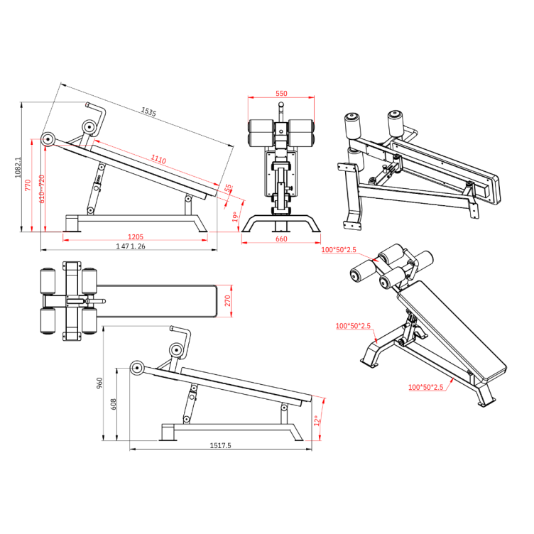 Vēdera preses sols Gymstick AB Bench Pro