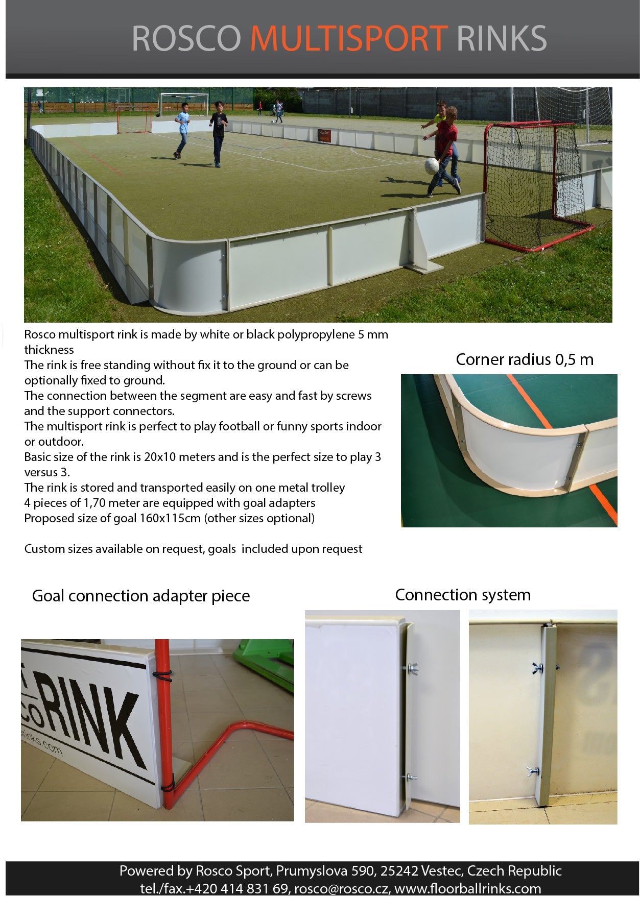 Multifunkcionālie borti Multisport Rosco āra laukumiem