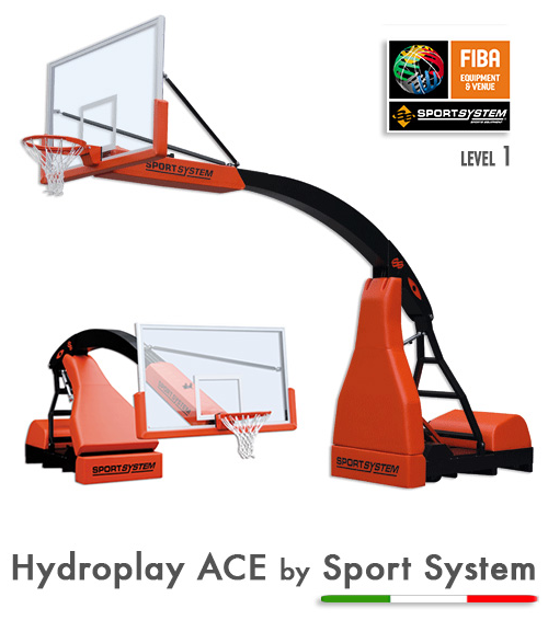 Portatīvā basketbola groza konstrukcija Sport System Hydroplay ACE, FIBA S04100