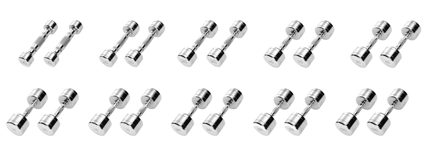 HROMĒTAS HANTELES KOMPLEKTS 1-10 kg