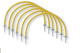 Šķēršļi, pusapļi ar metāla uzgaļiem