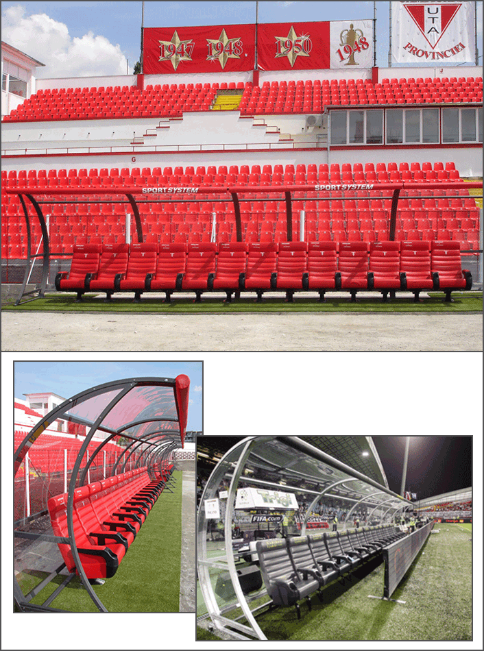 Rezerves spēlētāju nojume futbola stadioniem VIP