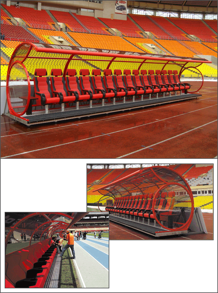 Rezerves spēlētāju nojume futbola stadioniem VIP