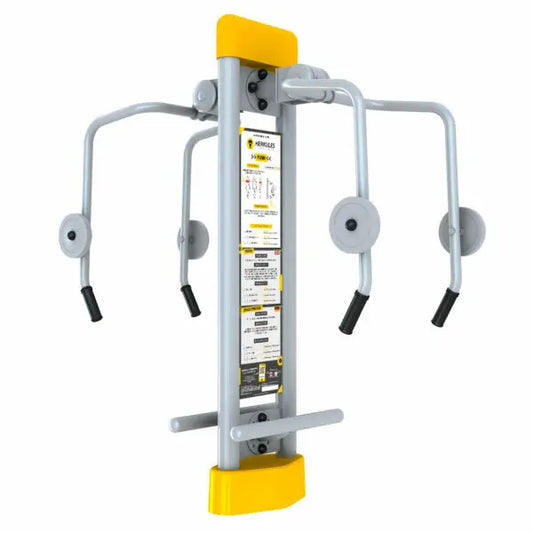 Āra trenažieris senioriem spiešana ar rokām uz augšu