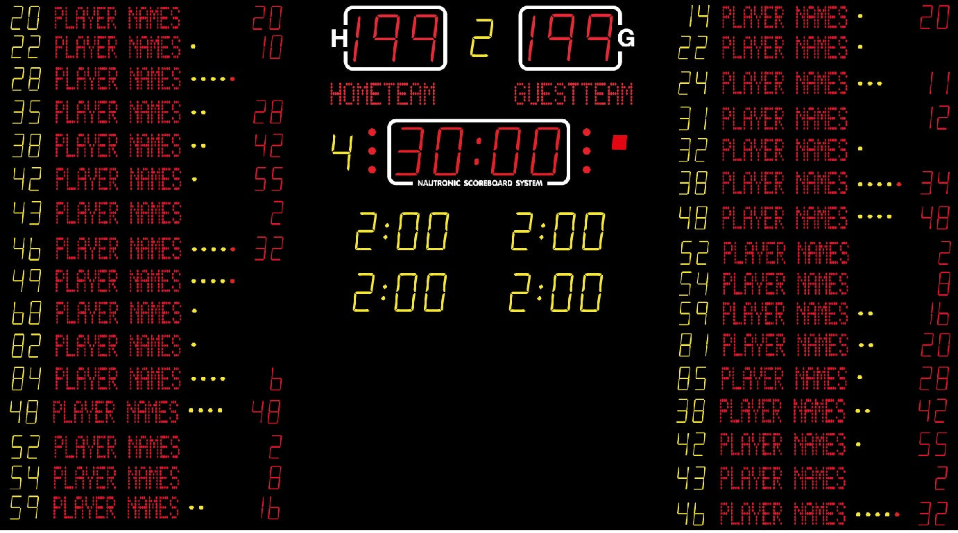 Nautronic elektroniskais basketbola rezultātu tablo NX33040-72; FIBA Level 1