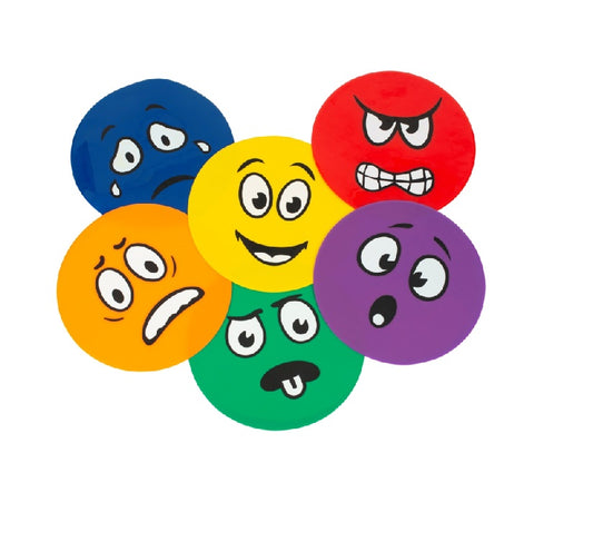 Grīdas narķieru Emociju sejas komplekts 25 cm 6 gab..