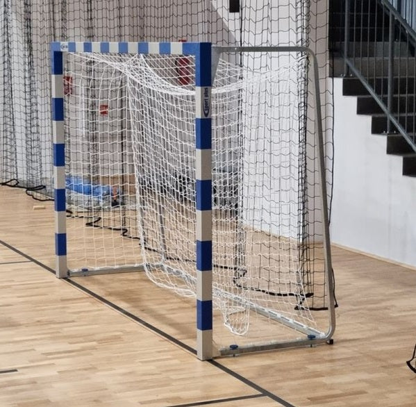 Handbola vārtu tīkls ar priekšējo tīklu 3 x 2 m, dziļums 1.0 / 1.2 