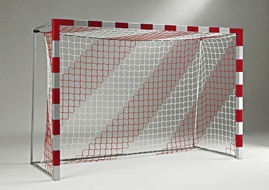 Handbola vārtu tīkli 3 x 2m balts/sarkans