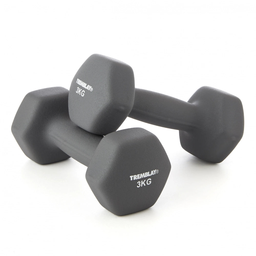 Neoprēna hanteles 3 kg Trenblay pelēka