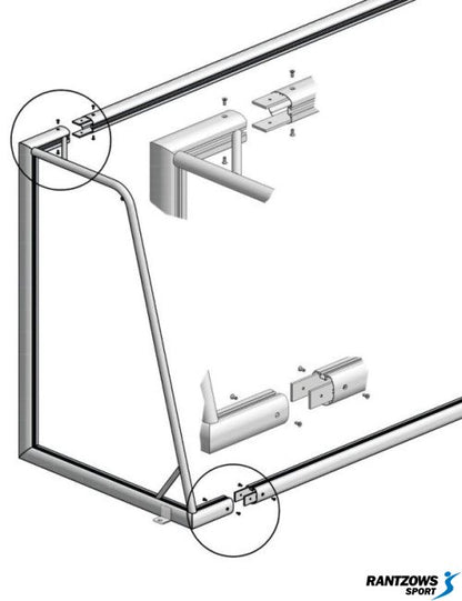 Futbola vārti Unisport ALU 5 x 2 m, alumīnija, diam. 120 x 100 mm