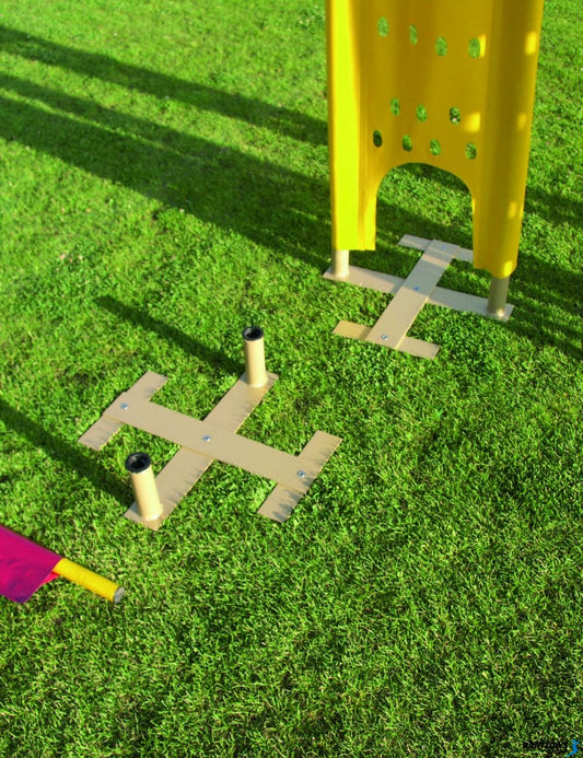 Krāsota metāla pamatne PVC futbola manekenam