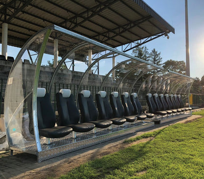 VIP rezerves spēlētāju nojumes futbola stadionam